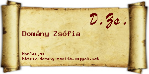 Domány Zsófia névjegykártya