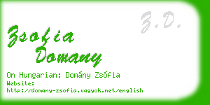 zsofia domany business card