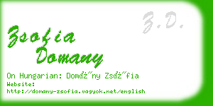 zsofia domany business card